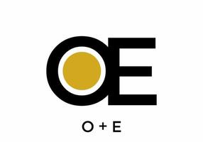 Black gold color of OE initial letter vector