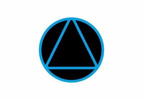 Black blue triangle in circle vector