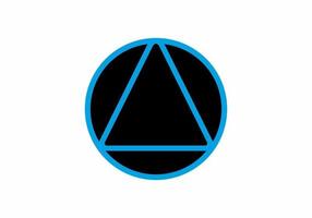 Black blue triangle in circle vector