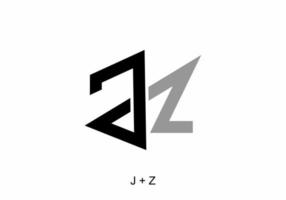 Black grey of JZ initial letter vector