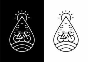 Black and white of line art of bicycle vector