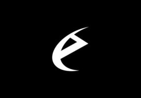 Black and white of e initial letter vector