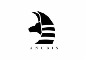 Black color head of anubis vector