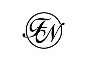 Black FN initial letter logo vector