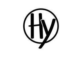 Black HY initial letter in circle vector