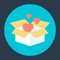 Opened Box with Hearts vector