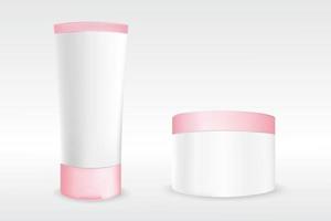 Cosmetic Beauty Product Cream Bottle Mockup Vector Template