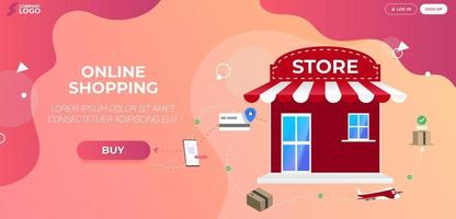 Online Shopping Store Landing Page Premium Vector