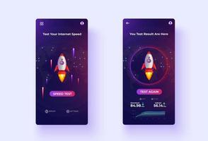 Mobile Apps Internet Speed Test UX UI Design Vector