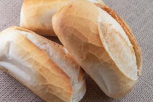 macro detalle de pan francés foto