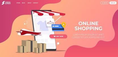 página de inicio de la tienda de compras en línea vector premium