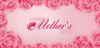 Beautiful Happy Mothers Day Vector Banner ad design Template