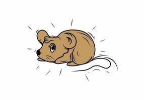 Brown color of mouse illustration drawing vector