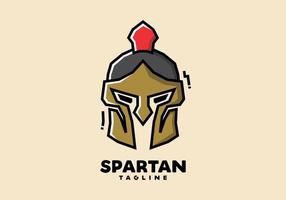 Stiff art style of spartan helmet vector