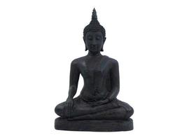 Old Buddha statue buddha image used as amulets of Buddhism religion isolated on white background photo