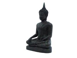 antigua estatua de buda imagen de buda utilizada como amuletos de la religión budista aislado sobre fondo blanco foto