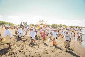 Sanur, Bali, Indonesia, 2015 - Melasti is a Hindu Balinese purification ceremony and ritual photo