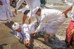 Sanur, Bali, Indonesia, 2015 - Melasti is a Hindu Balinese purification ceremony and ritual photo