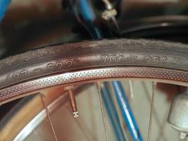 size markings on bike tire photo