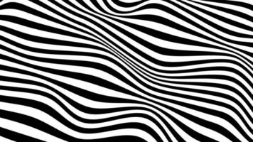 Black and white wave stripe optical abstract design. Vector background. curved lines.Vector