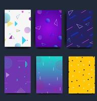 Collection of creative universal art postcards. Hand drawn texture. Trendy graphic design for banner, poster, card, cover, invitation, brochure, flyer. Brush stroke imitation .Vector illustration