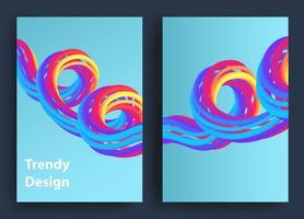 Futuristic abstract background. 3D illustration of a fluid shape. Abstract landing page template. Color Liquid form Movement. Website concept. Abstract background with bright gradient vector