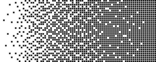 Pixel disintegration background. Decay effect. Dispersed dotted pattern. Concept of disintegration. Abstract pixel mosaic texture with simple square particles. Vector illustration on white background