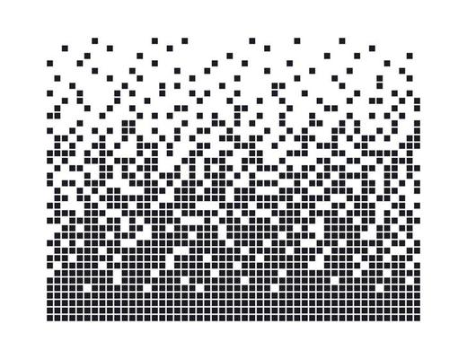 Pixel disintegration background. Decay effect. Dispersed dotted pattern. Concept of disintegration. Abstract pixel mosaic texture with simple square particles. Vector illustration on white background
