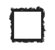 Grunge stencil square frame with brush painted frame. Template with brush stroke. Rectangular border with grunge overlay. Vector illustration isolated on white background