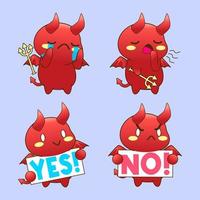 cute little devil drawing cartoon, devil and demon sticker vector