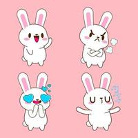 cute little bunny drawing cartoon, rabbit sticker vector