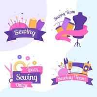 Sewing or Tailor Classes Post Template Flat Illustration Editable of Square Background Suitable for Social media, Greeting Card and Web Internet vector