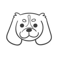 Lines of the faces of various breeds of dogs decorate coloring book for kids vector