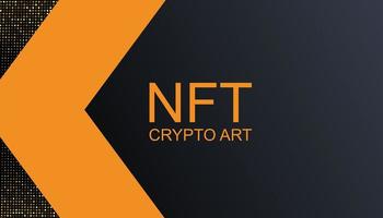 NFT crypto art background. Banner token with aspects of intellectual property. NFT token in blockchain technology in digital crypto art. vector