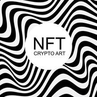 NFT crypto art background. Banner token with aspects of intellectual property. NFT token in blockchain technology in digital crypto art. vector