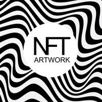 Fondo de ondas de ilustraciones de token nft. token de banner con aspectos de propiedad intelectual. token nft en tecnología blockchain en arte criptográfico digital. vector