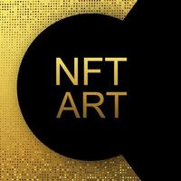 NFT token artwork background. Banner token with aspects of intellectual property. NFT token in blockchain technology in digital crypto art. vector