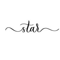Star - vector calligraphic inscription with smooth lines.