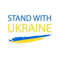 apoyar a ucrania. letras con la bandera de ucrania. protesta internacional, detener la guerra contra ucrania. vector
