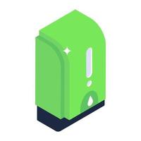 Soap dispenser icon in editable style, isometric vector