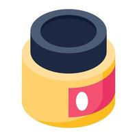 Editable icon of pills jar, isometric vector of antibiotic,