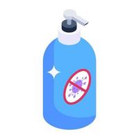 Liquid soap, isometric vector of soap dispenser