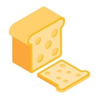 Bread icon, isometric vector of healthy diet