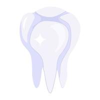 An icon of tooth in isometric style vector