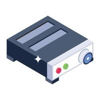 An icon design of projector, isometric vector of electronic device for presentation purpose