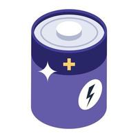 Power cell icon in isometric design vector