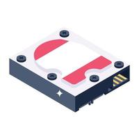 Hard disk icon, isometric vector design.