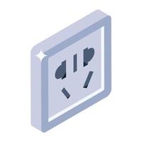 Editable design of power receptacle icon vector