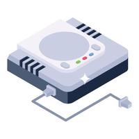 Hard disk icon, isometric vector design of disk player.