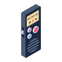 A portable music player device icon in isometric style vector